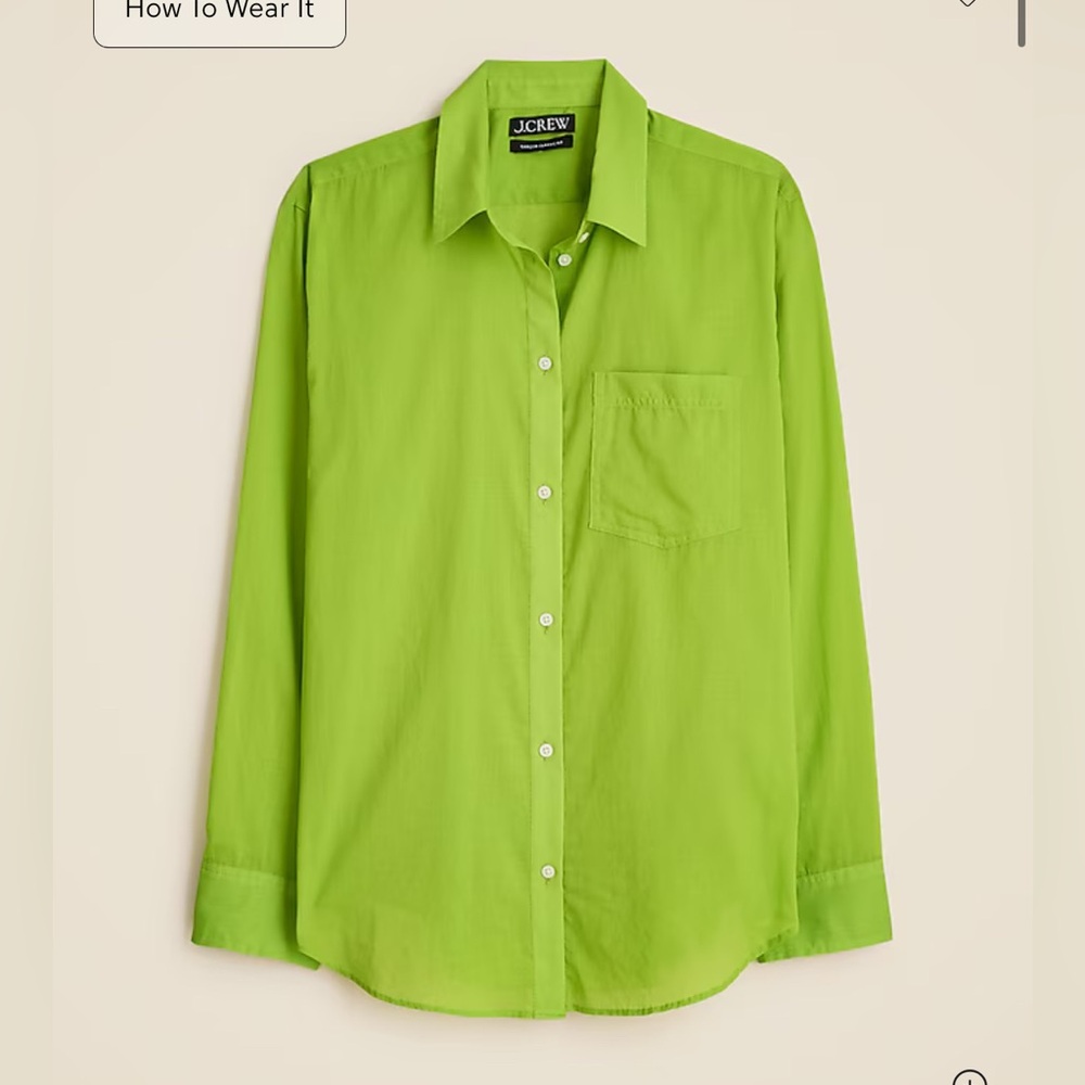 NWT Pear Green J. Crew Button Down Shirt